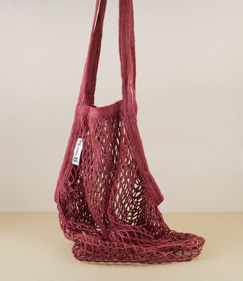 Organic Cotton Market Bag, Long Handled, Madder