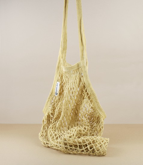 Organic Cotton Market Bag, Long Handled, Ochre
