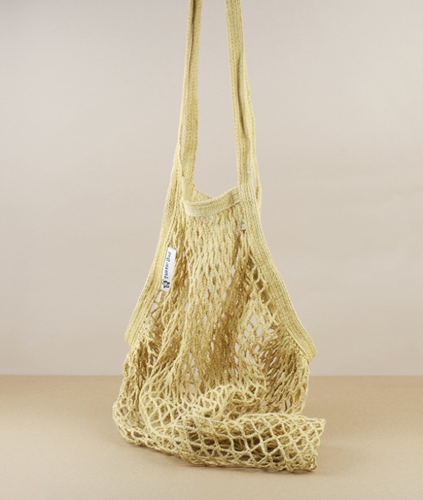 Organic Cotton Market Bag, Long Handled, Ochre