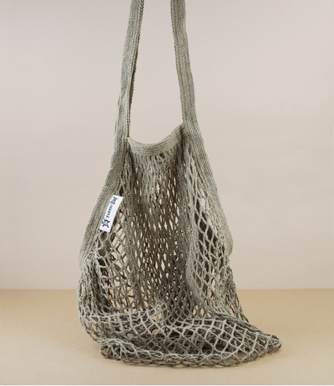 Organic Cotton Market Bag, Long Handled, Sage