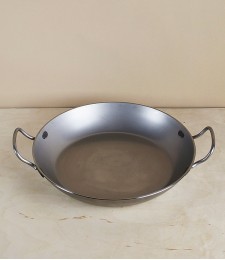 Two handled steel frying pan,  32cm