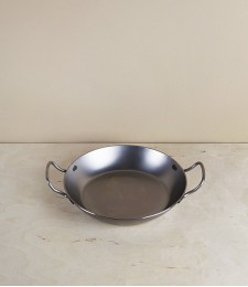 Two handled steel frying pan, 24cm