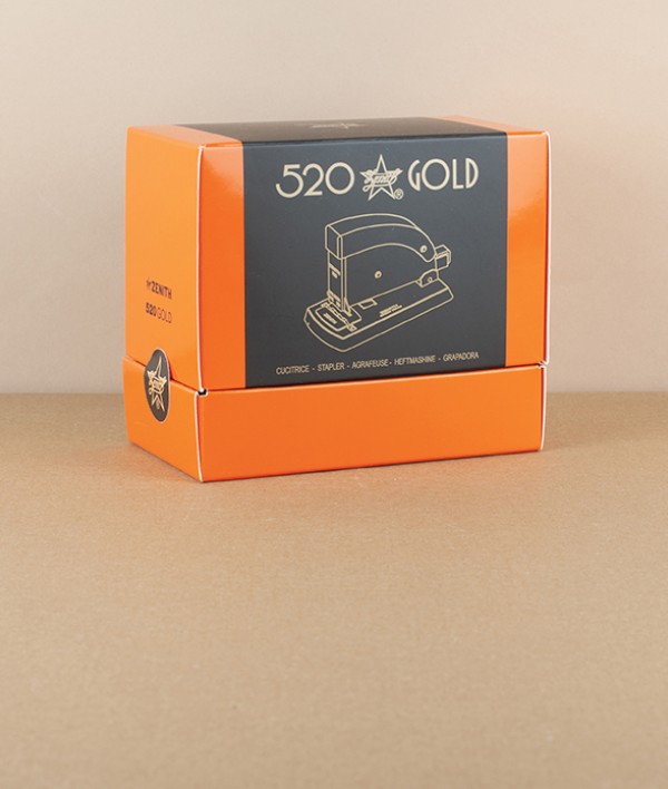 Zenith 520/E Desktop Stapler, Black & Gold