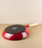 Austrian Enamel Frying Pan, Wooden Handle