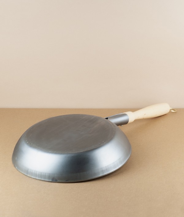 Austrian Iron Frying Pan, Wooden Handle