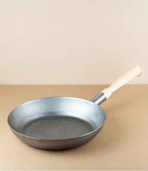 Austrian Iron Frying Pan, Wooden Handle