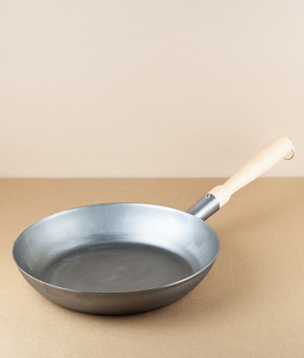 Austrian Iron Frying Pan, Wooden Handle