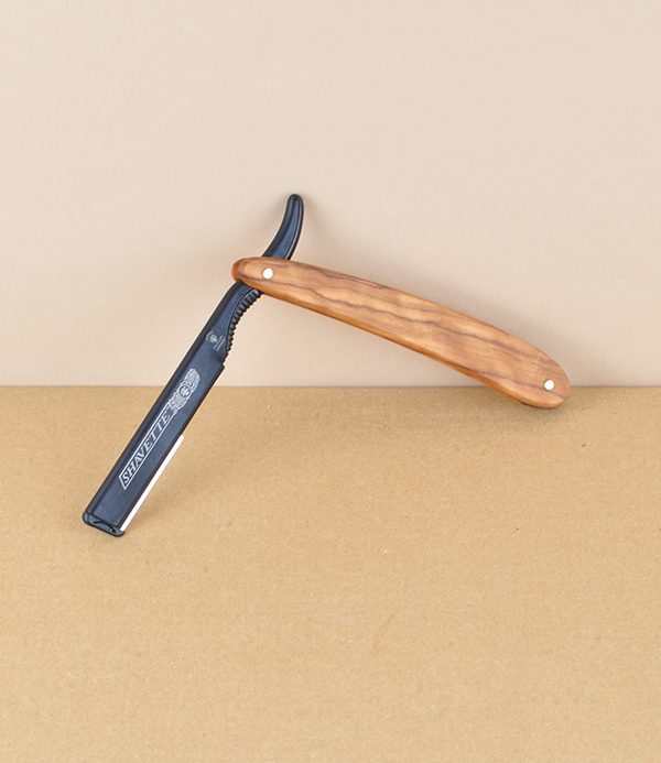Dovo 'Shavette' razor, olive wood