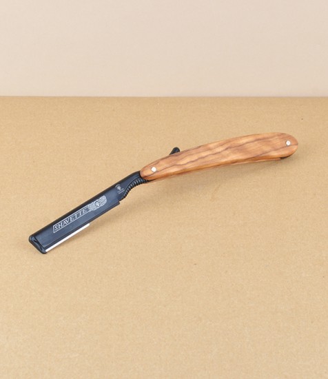 Dovo 'Shavette' razor, olive wood