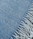 Espina de Pescado Alpaca Throw, Blue & Grey
