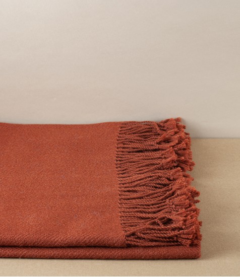Espina de Pescado Alpaca Throw, Rust