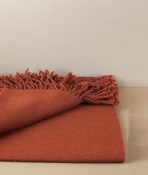 Espina de Pescado Alpaca Throw, Rust