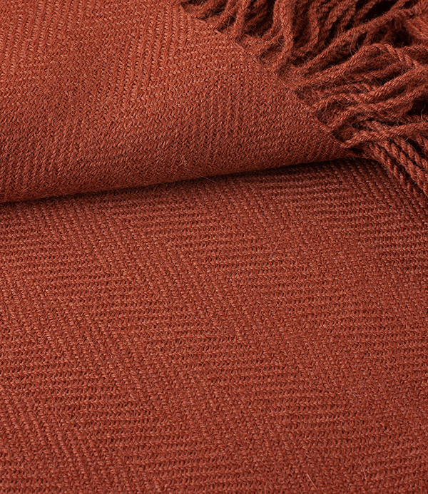 Espina de Pescado Alpaca Throw, Rust
