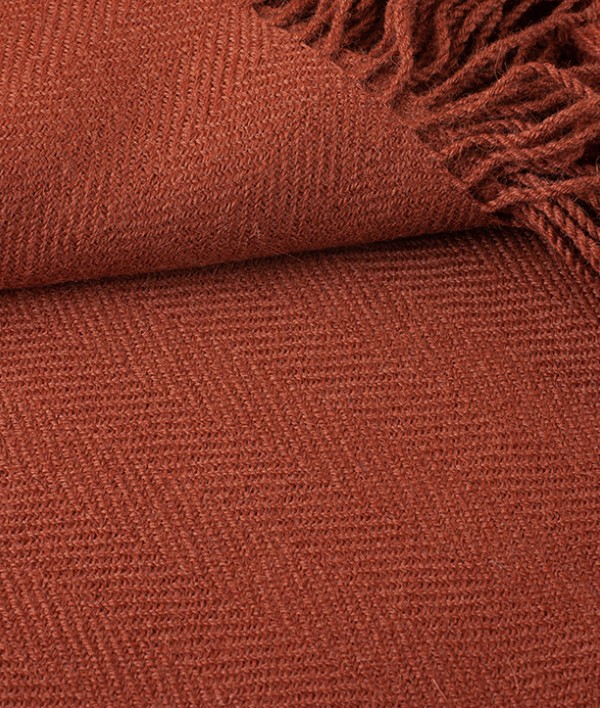 Espina de Pescado Alpaca Throw, Rust