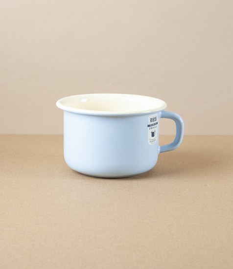 Austrian Enamel Kaffeeschale or Coffee Bowl, Light Blue