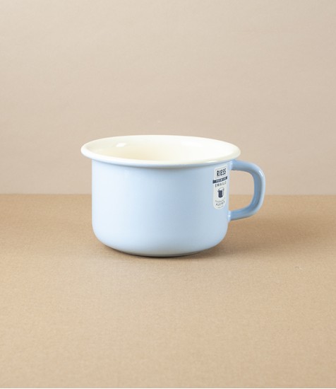 Austrian Enamel Kaffeeschale or Coffee Bowl, Light Blue