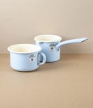 Austrian Enamel Kaffeeschale or Coffee Bowl, Light Blue
