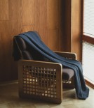 Finnish Linen & Tencel Bath Towel, Blueberry & Black