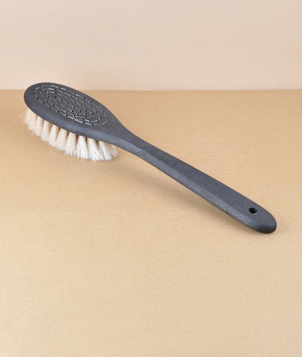 Finnish sauna brush, tar birch, white bristle