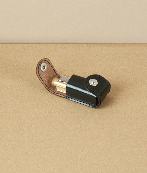 Adjustable Brass Pencil Sharpener with Leather Case