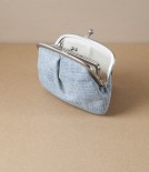 Aizu cotton coin purse, Japan, Dusty blue