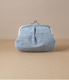 Aizu cotton coin purse, Japan, Dusty blue