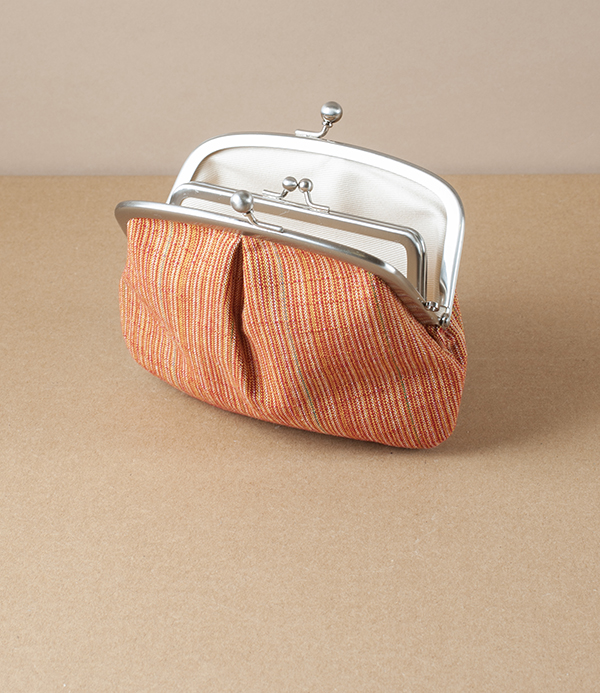 Aizu cotton coin purse, Japan, Earthy Red