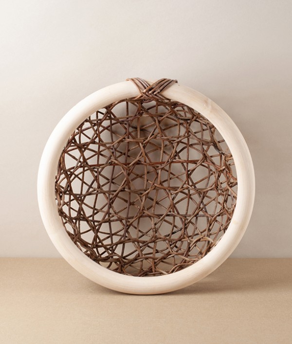 Japanese Akebia Vine & Rattan Basket, Round