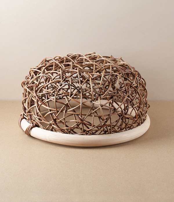 Japanese Akebia Vine & Rattan Basket, Round