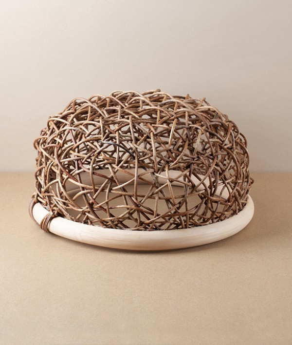 Japanese Akebia Vine & Rattan Basket, Round