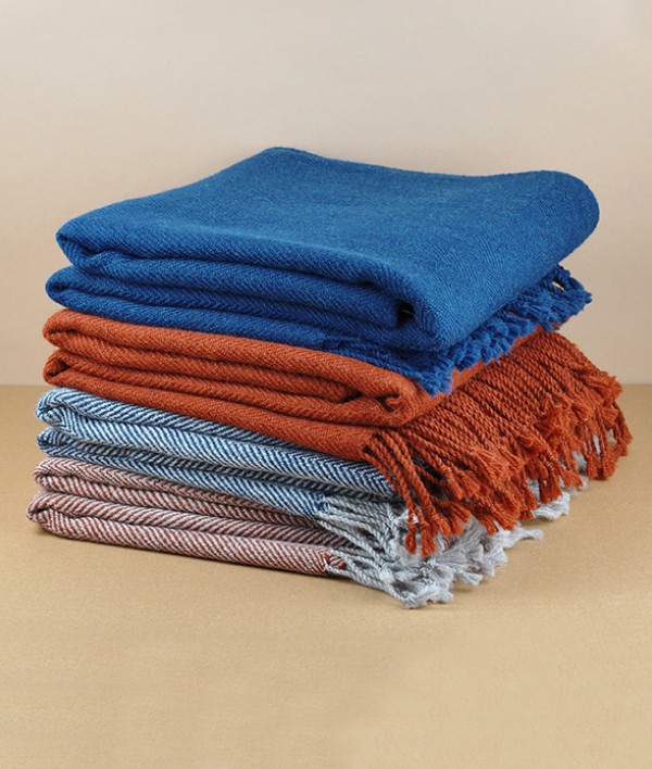 Espina de Pescado Alpaca Throw, Rust