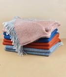 Espina de Pescado alpaca throw, Rust & Grey