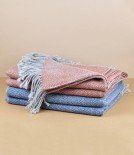 Espina de Pescado Alpaca Throw, Blue & Grey