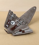 Alpen Four-Piece Pocket Manicure Set in Leather Case