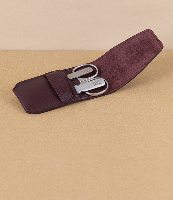 Alpen Three-Piece Pocket Manicure Set in Leather Pouch