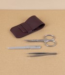 Alpen Three-Piece Pocket Manicure Set in Leather Pouch