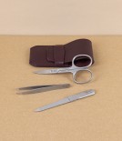 Alpen Three-Piece Pocket Manicure Set in Leather Pouch