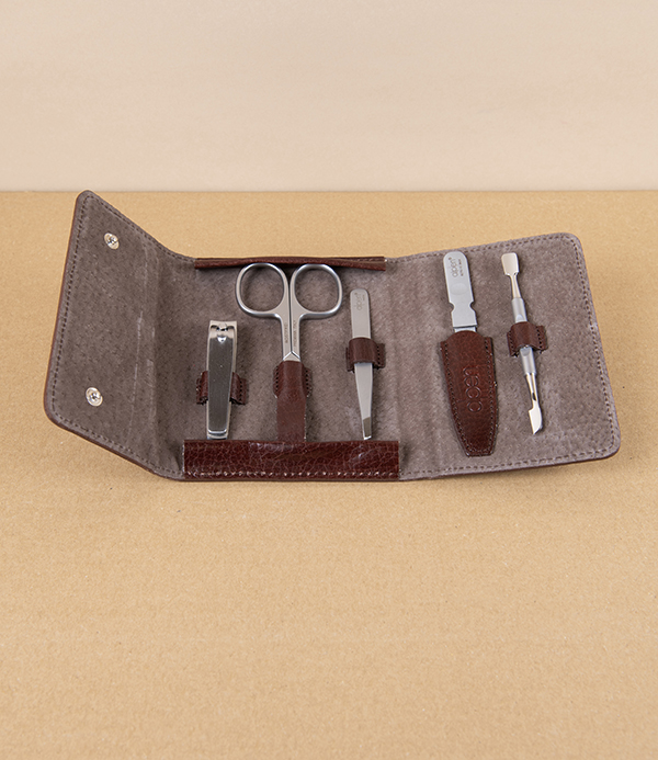 Alpen Five-Piece Manicure Set in Leather Pouch