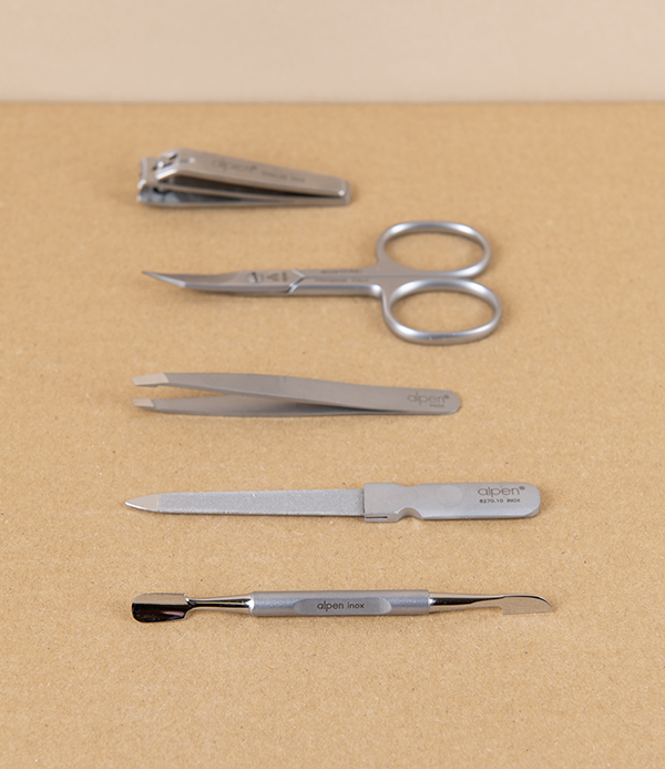Alpen Five-Piece Manicure Set in Leather Pouch