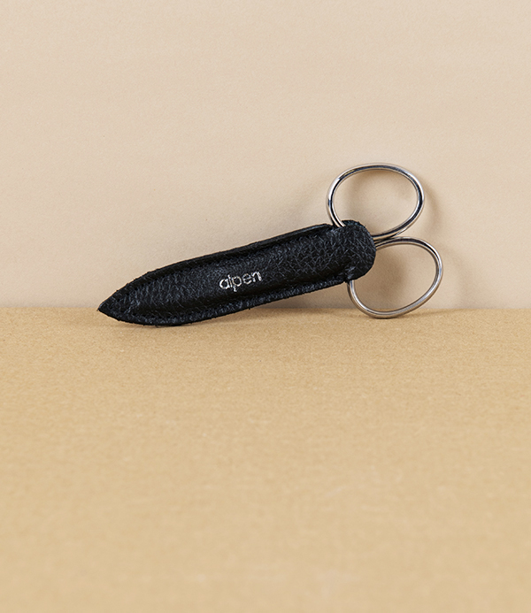 Alpen Italian Nail Scissors, Stainless Steel, with Leather Sheath