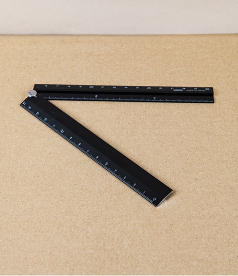 Aluminium Folding Desk Ruler, Black
