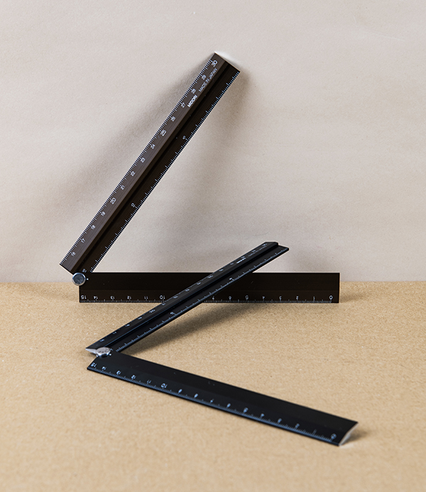 Aluminium Folding Desk Ruler, Dark Brown
