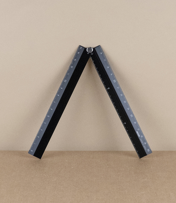 Aluminium folding desk ruler, Black
