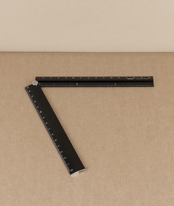 Aluminium folding desk ruler, Black