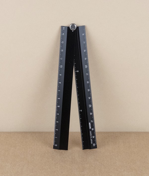 Aluminium folding desk ruler, Black