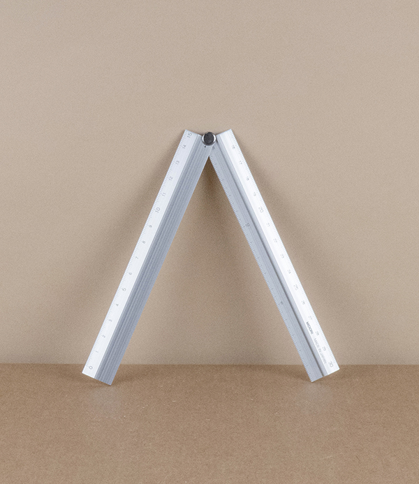 Aluminium folding desk ruler, Silver