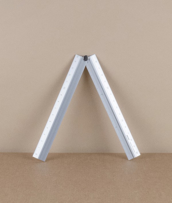 Aluminium folding desk ruler, Silver