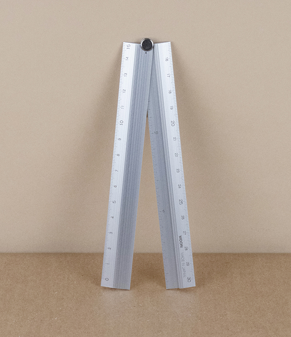 Aluminium folding desk ruler, Silver
