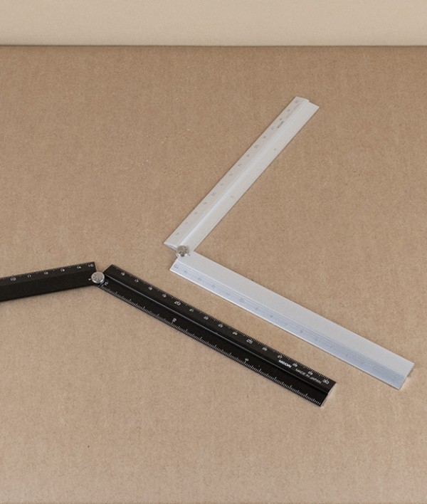 Aluminium folding desk ruler, Silver