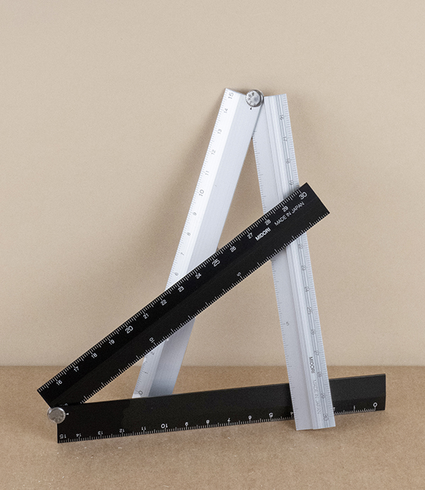 Aluminium folding desk ruler, Silver